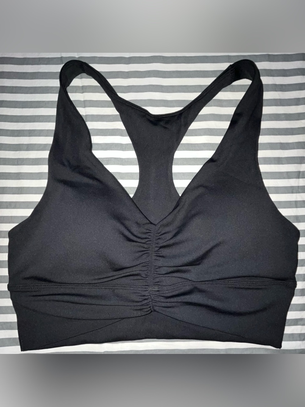 Paragon Fitwear Reluna Ruched Bra in Black Size M